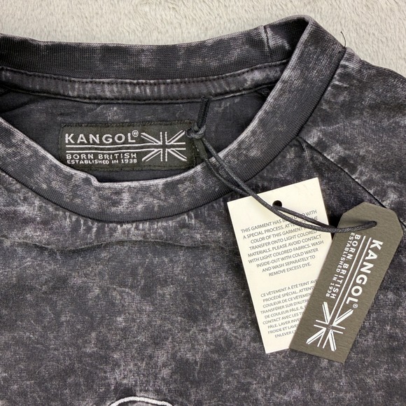 Kangol Shirt Mens Small Long Sleeve Acid Wash Embroidered Crew Neck Streetwear - Picture 3 of 8